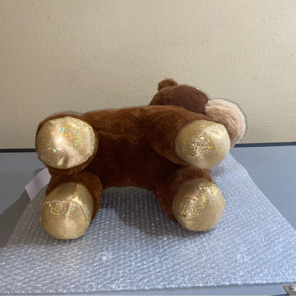 NWT Fortune Reindeer Plush Dog Toy - Brown with Gold Accents & Shimmer